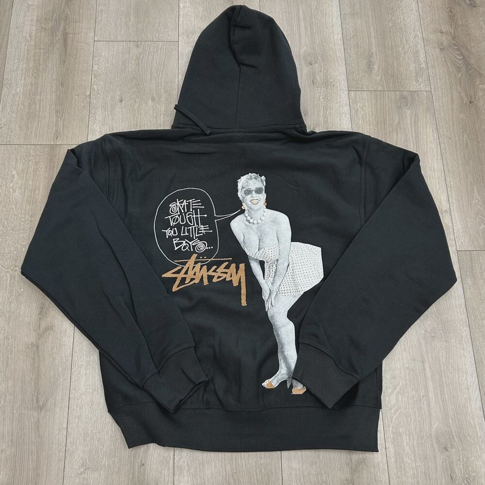 New Stussy skate tough zip up hoodie Sweater black size XL SF